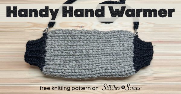 Handy Hand Warmer Knit Muff free knitting pattern on Stitches n Scraps