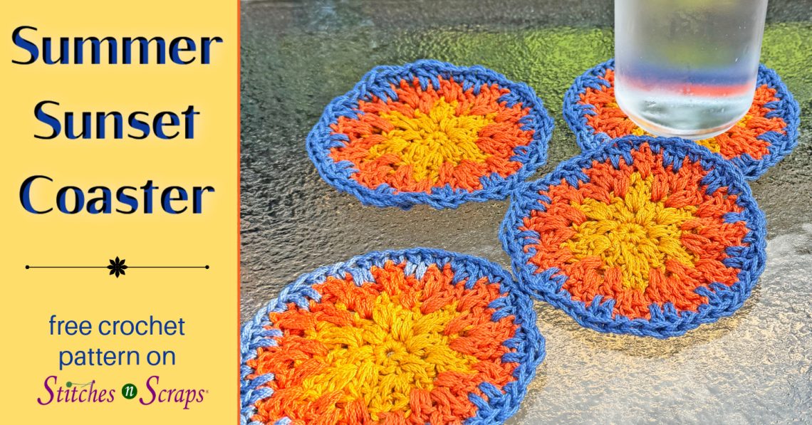 Summer Sunset Crochet Coaster pattern
