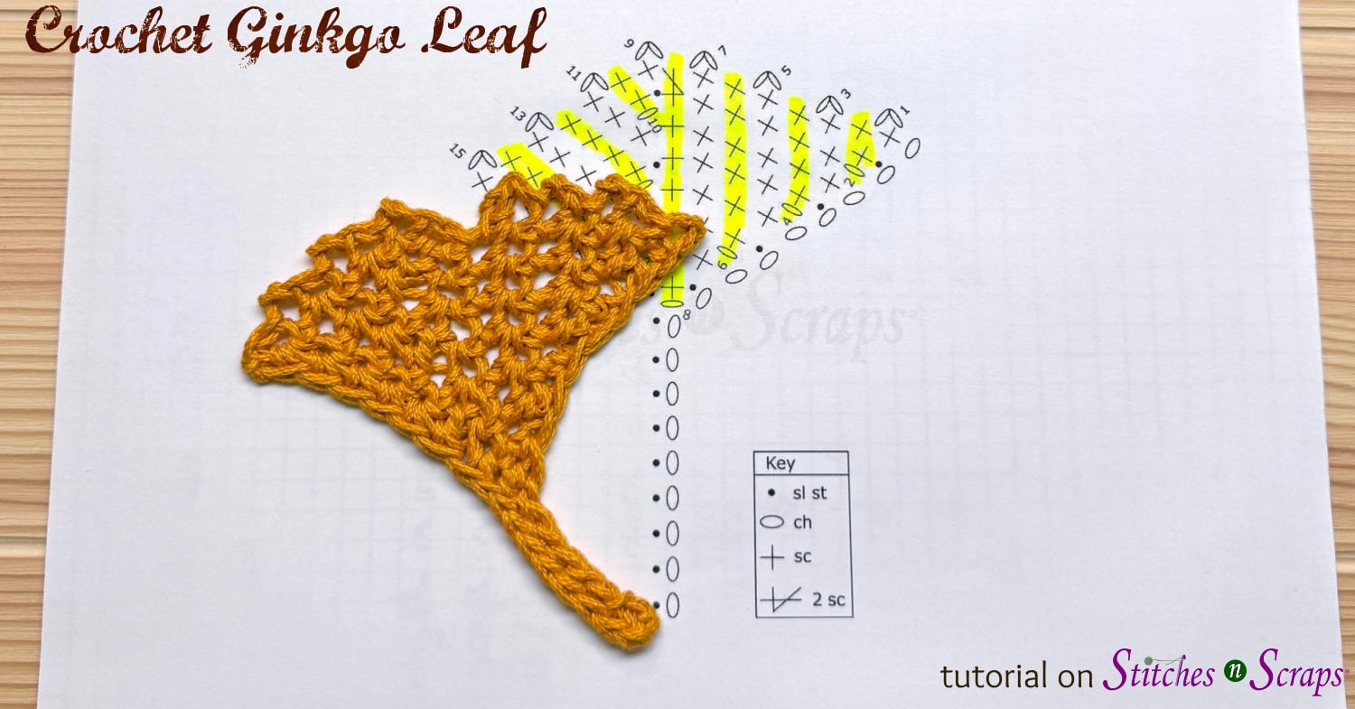 Ginkgo Leaf Crochet Tutorial - Stitches n Scraps