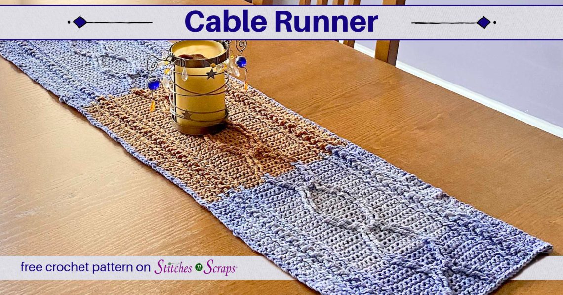 Cable Runner - cabled crochet table runner