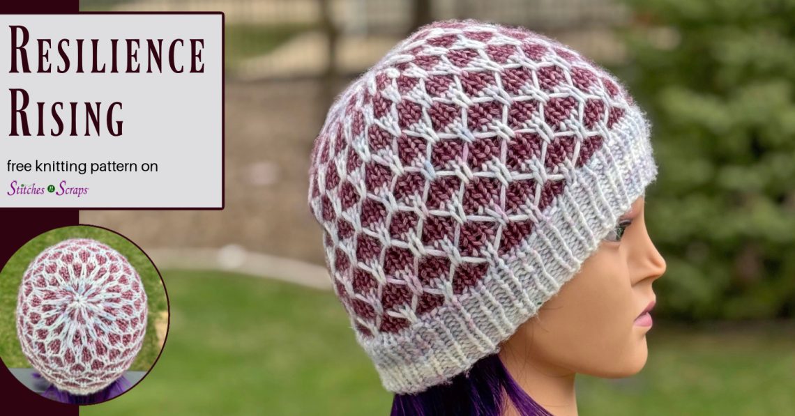 Resilience Rising slip stitch lattice knit hat