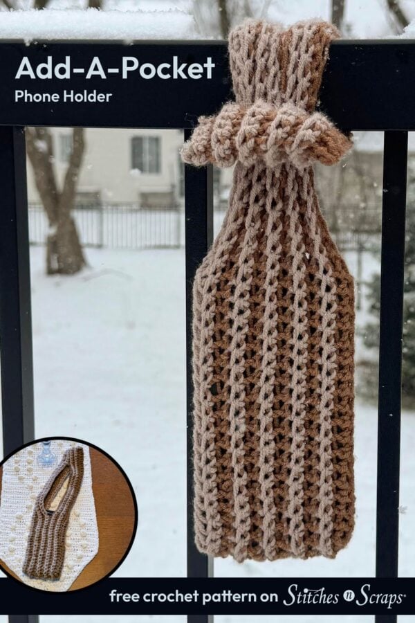 Add-a-pocket phone holder crochet pattern