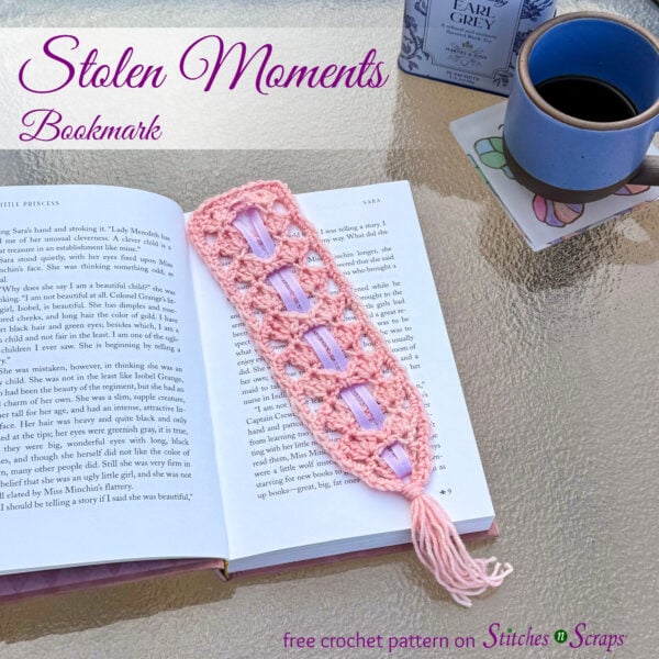 Stolen Moments Lace Crochet Bookmark