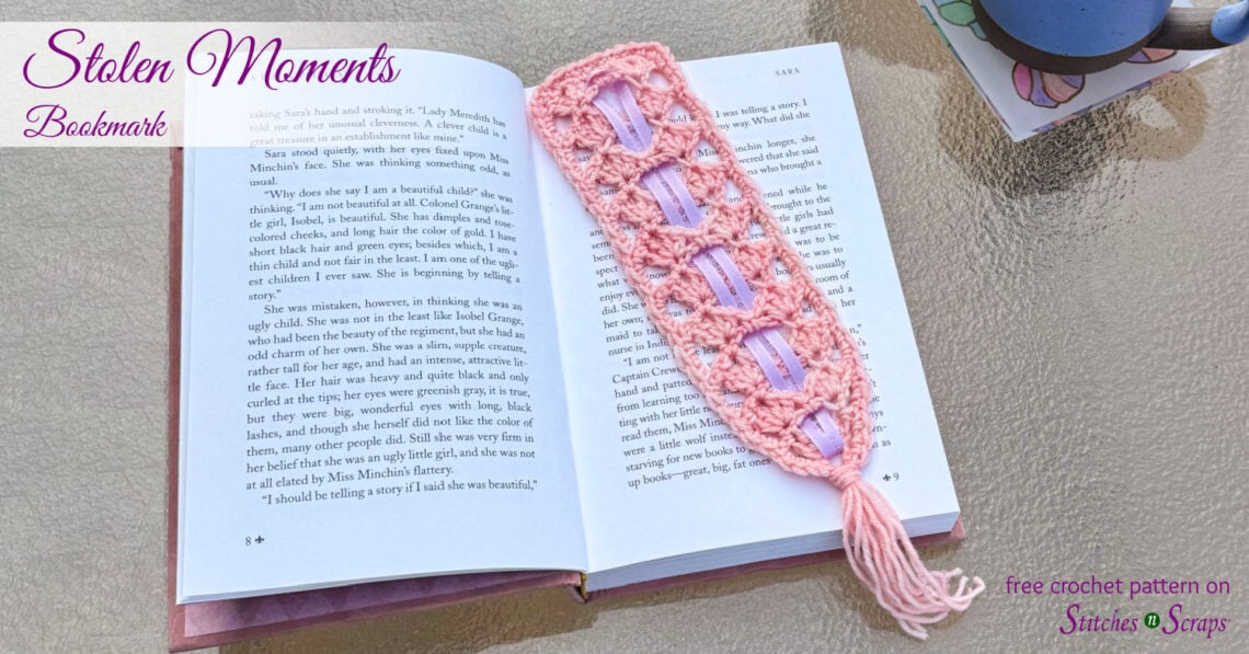 Stolen Moments Lace Crochet Bookmark