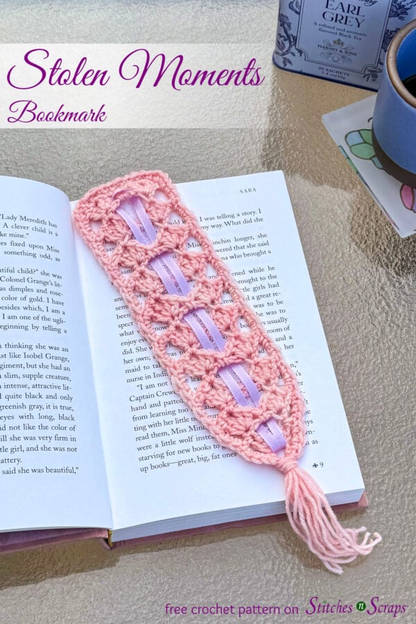 Stolen Moments Lace Crochet Bookmark