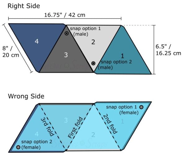Crochet Triangle Pouch Assembly Diagram