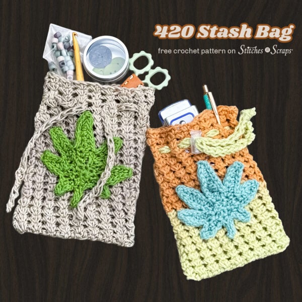 420 Stash Bag crochet drawstring pouch