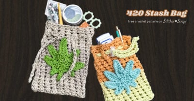 420 Stash Bag crochet drawstring pouch