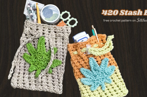 420 Stash Bag crochet drawstring pouch