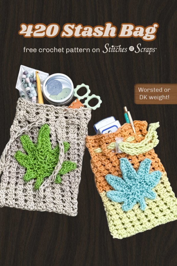 420 Stash Bag crochet drawstring pouch