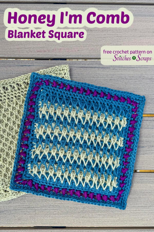 Honey I'm Comb Crochet Honeycomb Stitch Blanket Square Pattern