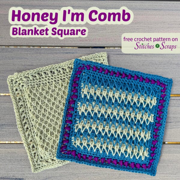 Honey I'm Comb Crochet Honeycomb Stitch Blanket Square Pattern