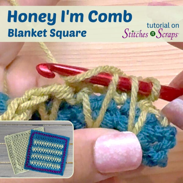 Honey I'm Comb Honeycomb Crochet Square Tutorial