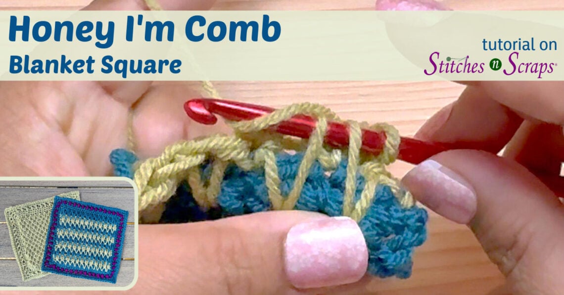 Honey I'm Comb Honeycomb Crochet Square Tutorial