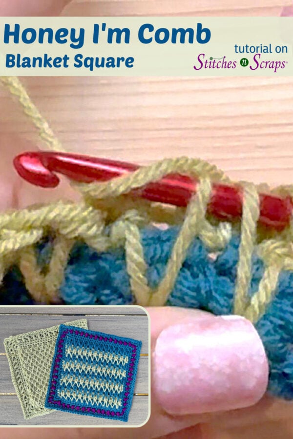 Honey I'm Comb Honeycomb Crochet Square Tutorial