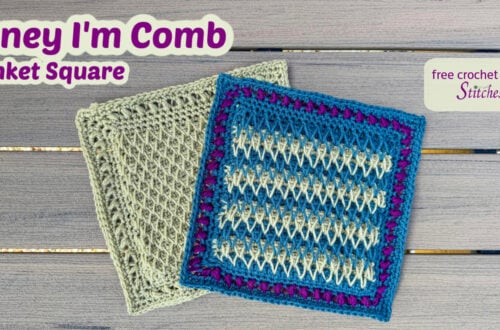 Honey I'm Comb Crochet Honeycomb Stitch Blanket Square Pattern