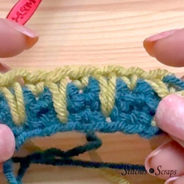 sample section of row 3 with spike sc